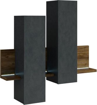 Petits Meubles Estanter&iacute;a y armario de pared 150 cm paneles de aglomerado gris