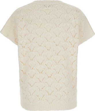 Fabiana Filippi Womens T-Shirt Merino Wool Off-White Top