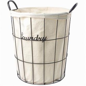Trade Shop Trade Shop - Cesto Contenitore Porta Biancheria Tessuto Con Struttura In Metallo Bagno 10629