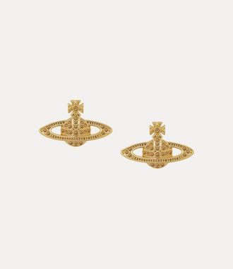 Vivienne Westwood Mini Bas Relief Earrings Gold Topaz Women