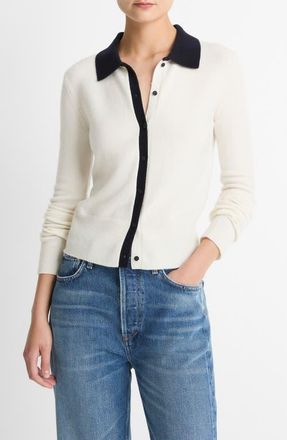 Vince Wool & Cashmere Blend Cardigan in Off White/Coastal at Nordstrom, Size Xx-Small