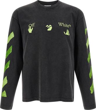 Off-white Black Graphic Crew Neck T-Shirt