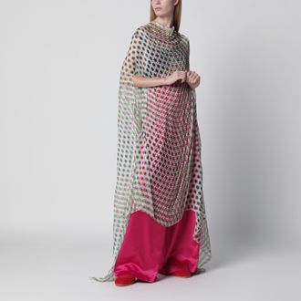 Dries Van Noten &Eacute;cru polka-dot sheer silk cape
