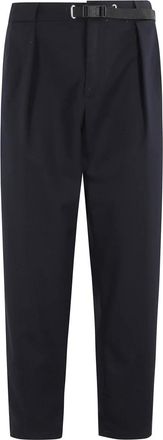 White Sand Straight Trousers, male, Black, 2XL, Black Cotton Trousers with Adjustable Waist