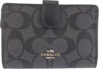 Coach Pre-owned Signature Leather PVC Wallet - Dames - Vintage Accessoires - Grijs - ONE Size - Leer - Vintage