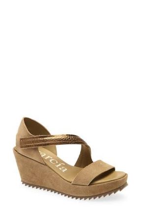 Pedro Garcia Fineta Wedge Sandal in Camel Castoro-Brass Accent at Nordstrom Rack, Size 6.5Us / 36.5Eu