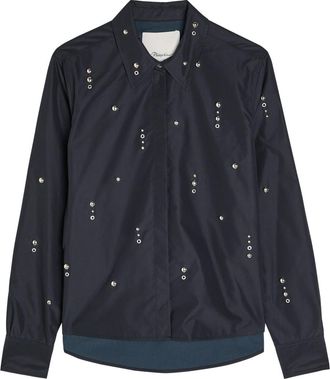3.1 Phillip Lim Stud-embellished Cotton-blend Shirt - Black - 6 (UK10 / S)