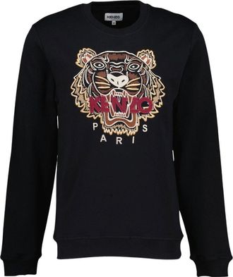 Kenzo Tiger Embroidered Varsity Icon Black Jumper