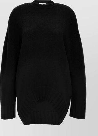 The Attico oversized crew neck knit dress with ribbed cuffs and hem