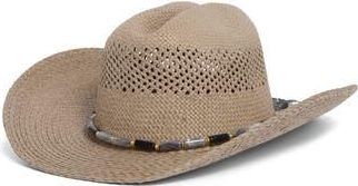 Vince Camuto Stone Trim Straw Cowboy Hat in Taupe at Nordstrom Rack