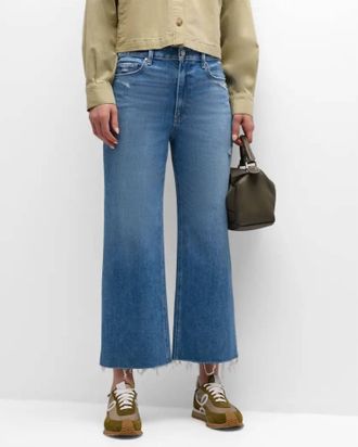 Paige Anessa Wide Leg Jeans In Holy Grail Distressed