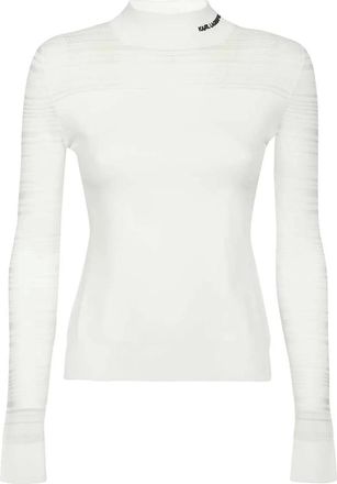 Karl Lagerfeld Top con ricamo - Bianco