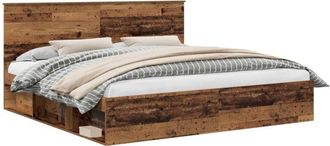 vidaXL Estructura De Cama Con Cabecera Madera Vieja 200 X 200 Cm Vidaxl