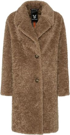 Fuchs Schmitt Fuchs Schmitt - Korte jas van imitatiebont - Dames - Mantels - Beige - Maat: XL