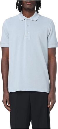 Tom Ford Tops, Heren, Blauw, M, Katoen, Polo Shirt met korte mouwen
