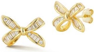 Glaze Jewelry Cubic Zirconia Bow Stud Earrings in Gold at Nordstrom Rack