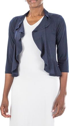 Nina Leonard Mesh Dot Bolero Cardigan in Navy at Nordstrom Rack, Size X-Large