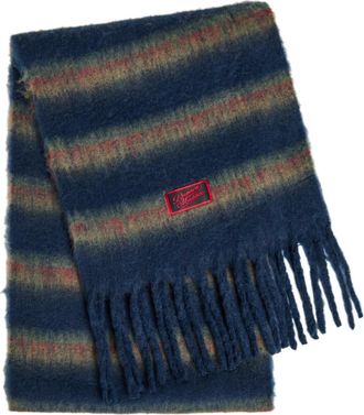 Damson Madder Striped Brushed Knit Scarf - Multicoloured - One Size