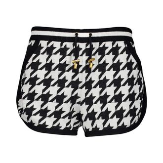 Balmain Chic Houndstooth Jacquard Knit Shorts - female - Balmain - Short Shorts - Black - M - Shorts