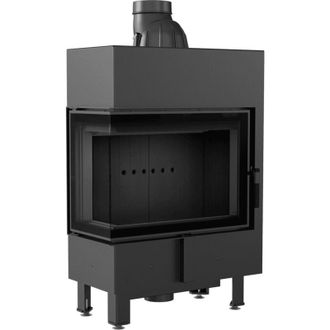 Kratki Kamineinsatz aus Stahl KRATKI LUCY SLIM links 8 kW &Oslash; 160 schwarz Verkleidung