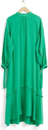 & Other Stories Mulberry Silk Long Sleeve Shift Dress in Green at Nordstrom Rack, Size Small