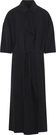 Christophe Lemaire Asymmetrische Overhemdjurk - Dames - Shirt Kleedjes - Zwart - M - Kleedjes