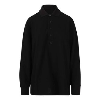 Courr&egrave;ges Polo Shirts, male, Black, Size: L Oversized Polo