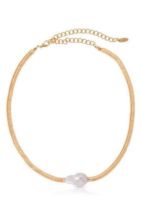 Ettika Cultured Freshwater Pearl Choker Necklace in Gold at Nordstrom