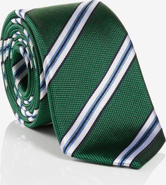 Monti Krawatte MONTI THOMA, Herren, gr&uuml;n gestreift, Seide, gestreift, Krawatten Krawatte, aus reiner Seide - mit klassischem Streifen-Dessin und Twill-Struk