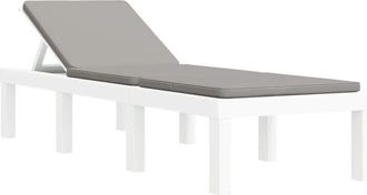 vidaXL Tumbona Con Cojines Pp Blanco Vidaxl