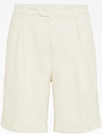 Brunello Cucinelli Off White Tailored Shorts, Brand Size 54 (US Size 38)