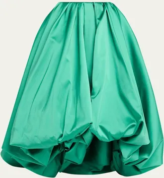 Balenciaga Scuba Satin Pleated Midi Balloon Skirt