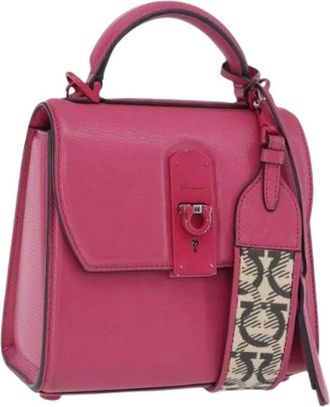 Ferragamo Pre-owned Lederen Handtas - Dames - Vintage Handtas - Roze - ONE Size - Leer - Vintage