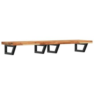 vidaXL Estante De Lavabo De Pared Acero Y Madera Maciza De Acacia Vidaxl