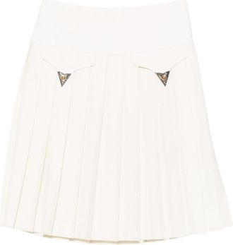 Versace Ivory Pleated Above Knee Skirt
