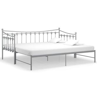 Berkfield Home Pull-out Sofa Bed Frame Grey Metal 90x200 cm