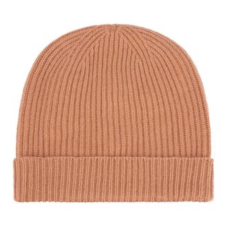 Malo Accessories, male, Brown, ONE SIZE, Ribbed Cashmere Beanie