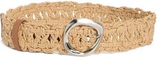 Vince Camuto Wide Woven Straw Belt in Natural at Nordstrom Rack, Size X-Large