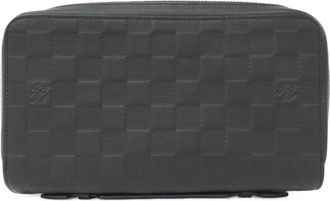 Louis Vuitton Damier Infini Onyx Leather Long Wallet (Bi-Fold) (Pre-Owned)
