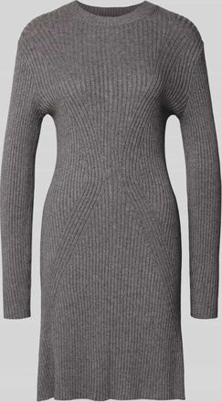 Tom Tailor Denim Figurbetontes Strickkleid aus Viskose-Mix in Mittelgrau Melange, Gr&ouml;&szlig;e XL