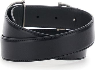 Gucci Mens Belt With Horsebit, Black Leather Calf