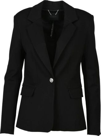 Guess Elegante Blazer met Juweelknoopsluiting - Dames - Blazers - Zwart - XS - Leer - Jassen