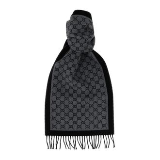 Gucci Bufanda de Lana GG Supreme - Accessories - Hombre - Gris - ONE SIZE