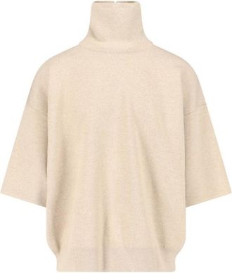 Fear of God Turtleneck Sweater In Beige Virgin Wool Dropped Shoulders