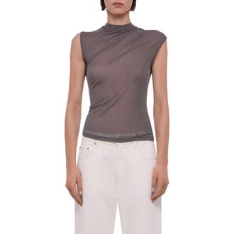 Helmut Lang Twist Sheer Tank in Dark Grey at Nordstrom, Size X-Small