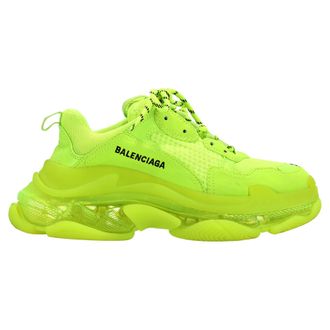 Balenciaga Balenciaga Triple S Transparante Zool Sneakers in Neon Geel Polyester