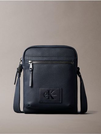 Calvin Klein Mens Textured Classic Reporter Bag - Blue