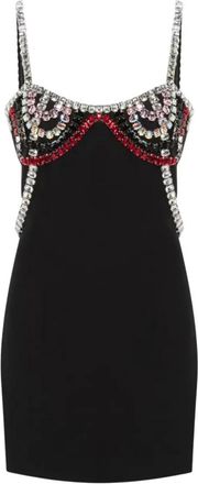 NU&Eacute; Mini Jurk Met Kristallen - Dames - Feestkleedjes - Zwart - 2XS - Kleedjes