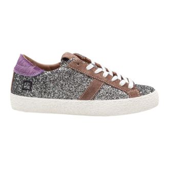 D.A.T.E. D.a.t.e., Schoenen, Dames, Grijs, 40 EU, Katoen, Low-Top Glitter Sneakers