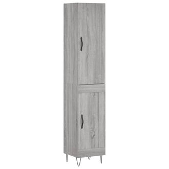 Berkfield Home Highboard Grey Sonoma 34.5x34x180 cm Engineered Wood